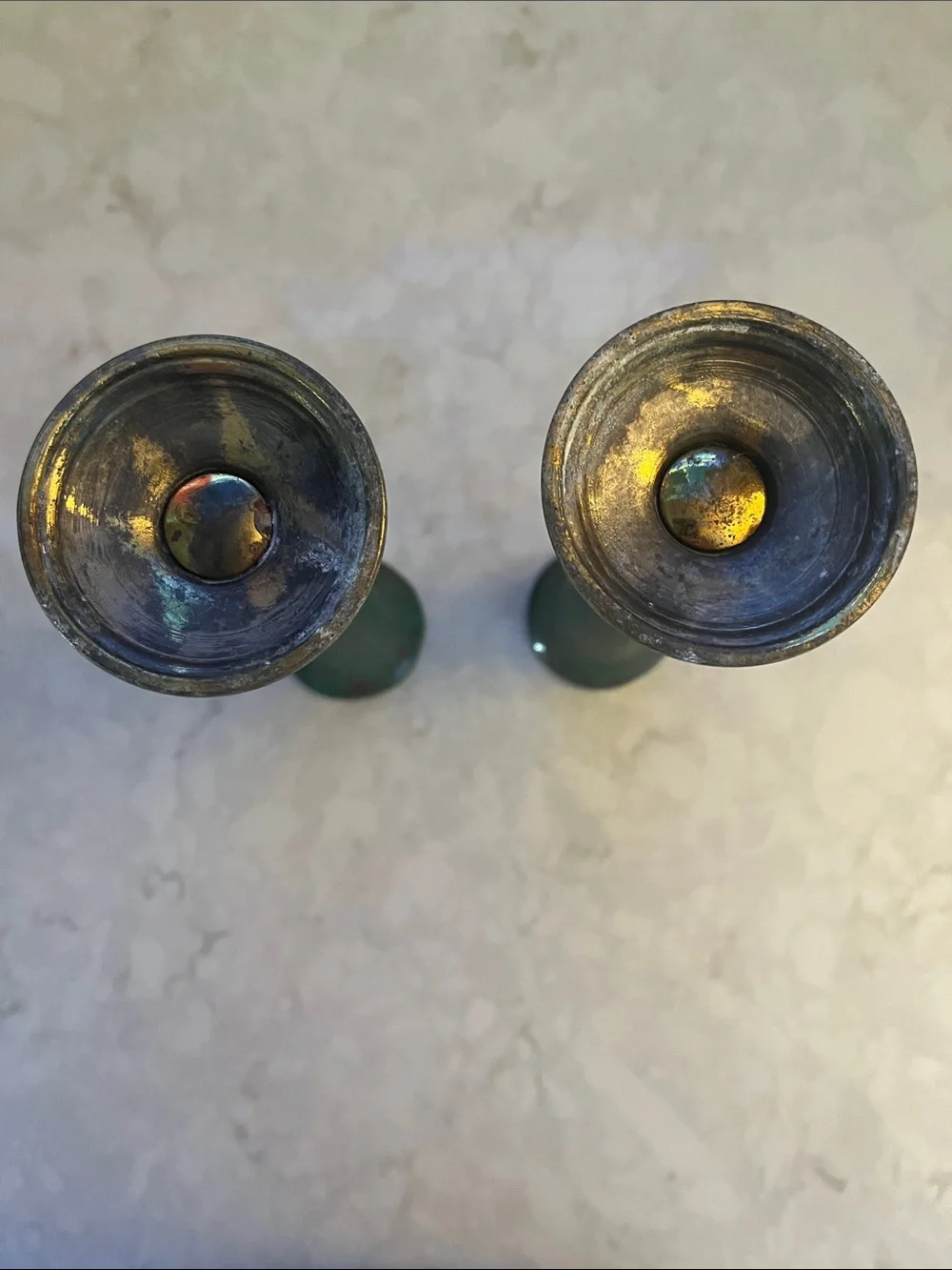 Antique brass bud vases  trumpet shape ornate Victorian style